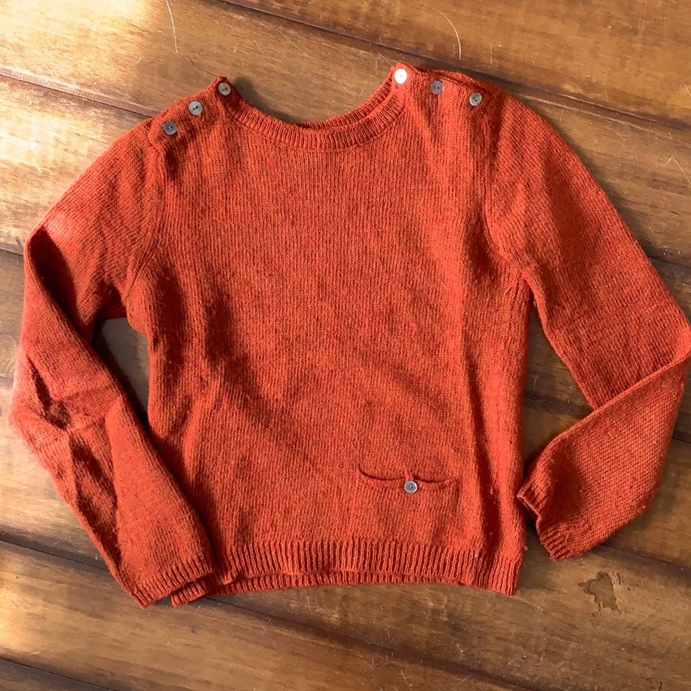 Mango knit sweater wool blend rust